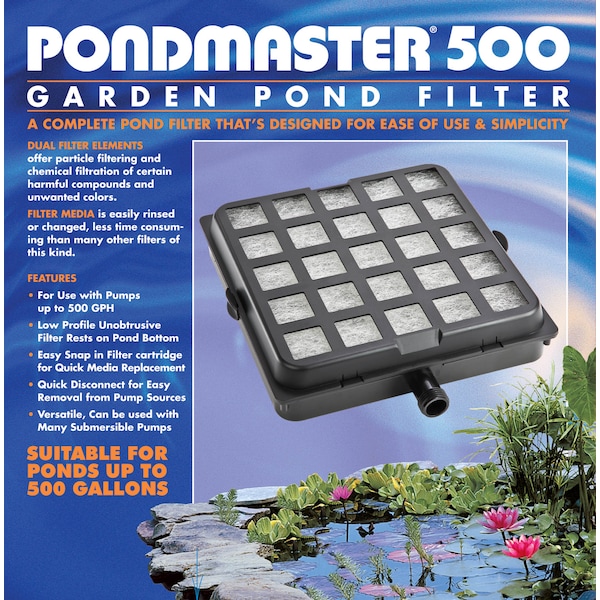 Pondmaster PM500 Fltr use w/pumps up to 500GPH, remvble fltr media, in pond use. 02205 - main